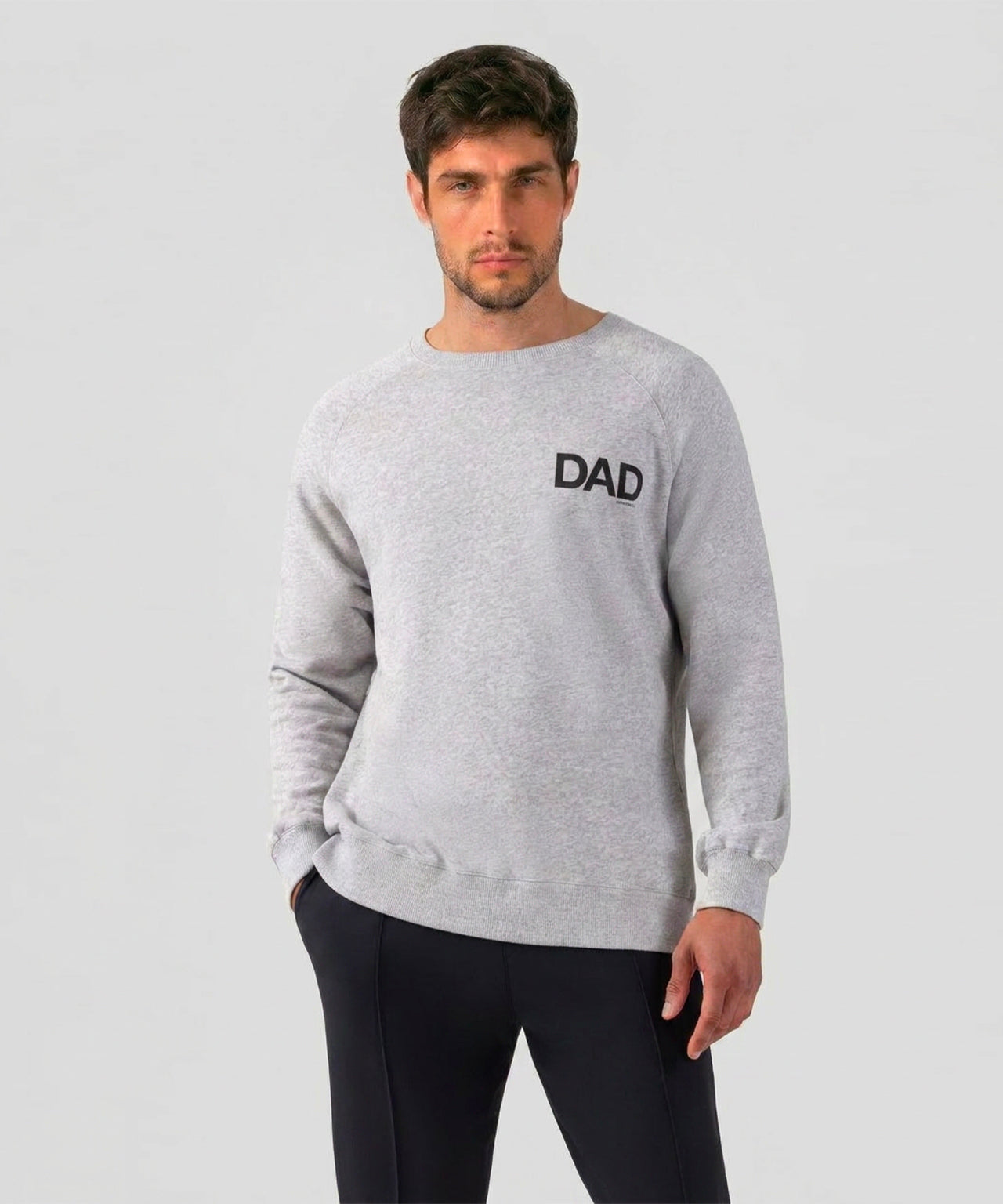 Organic Cotton Sweatshirt "DAD": Grey Melange