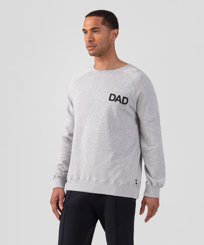 Organic Cotton Sweatshirt "DAD": Grey Melange