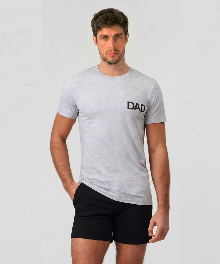 Organic Cotton T-Shirt "DAD": Heather Grey