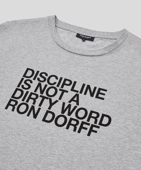 Organic Cotton T-Shirt "DISCIPLINE": Grey Melange