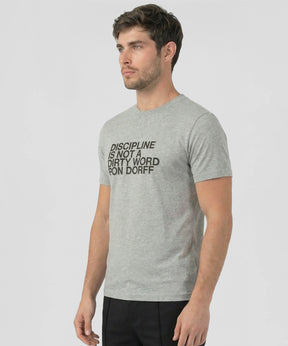 Organic Cotton T-Shirt "DISCIPLINE": Grey Melange