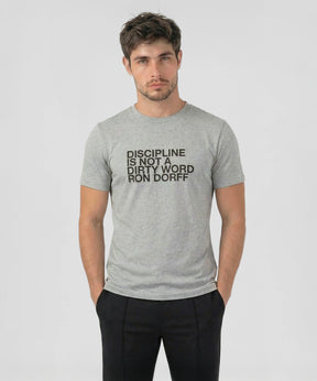 Organic Cotton T-Shirt "DISCIPLINE": Grey Melange