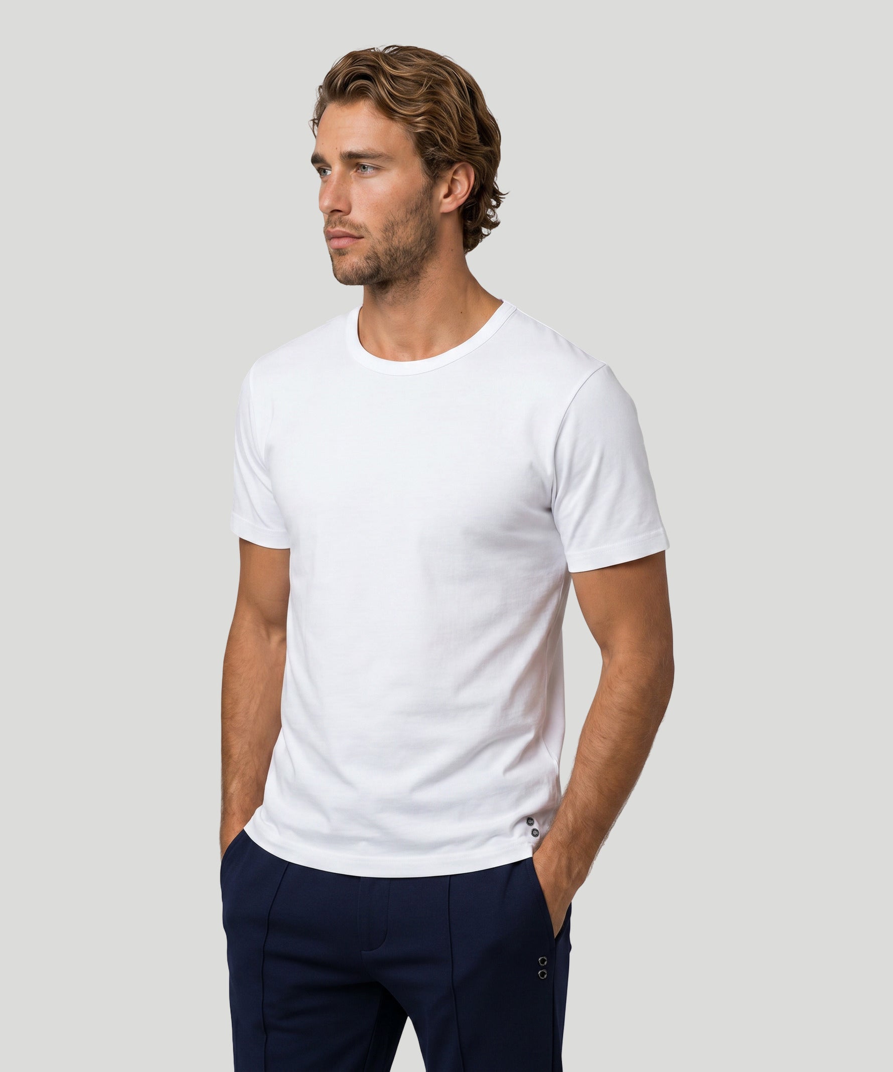 Crew Neck T-Shirt Eyelet Edition: White