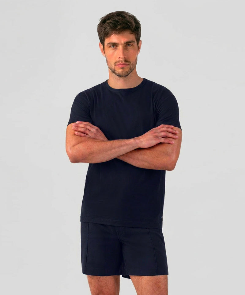 Cotton-Modal T-Shirt Eyelet Edition: Navy