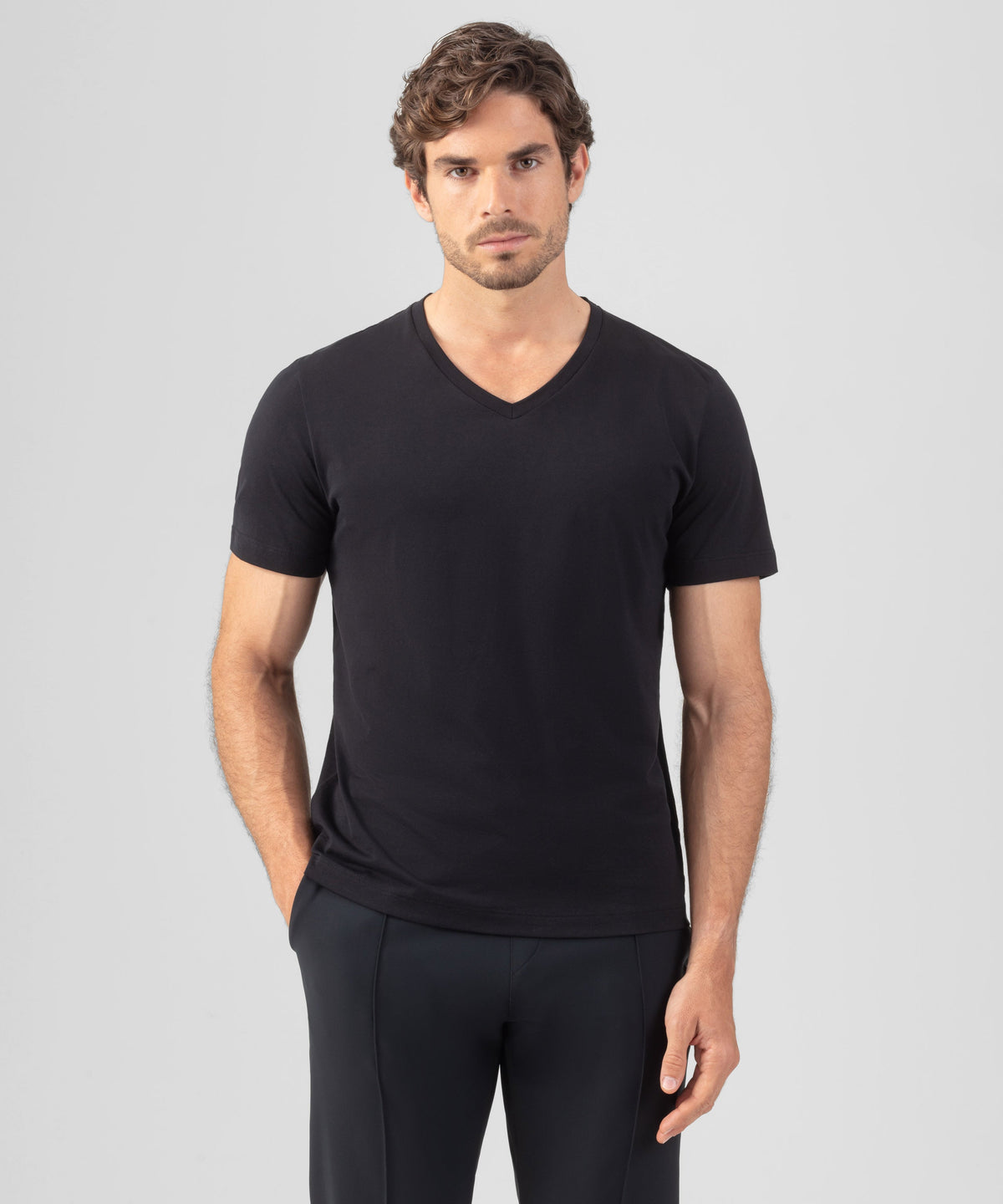 V Neck T-Shirt Eyelet Edition: Black