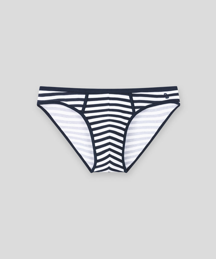 Slim Y-Front Briefs: Navy/White
