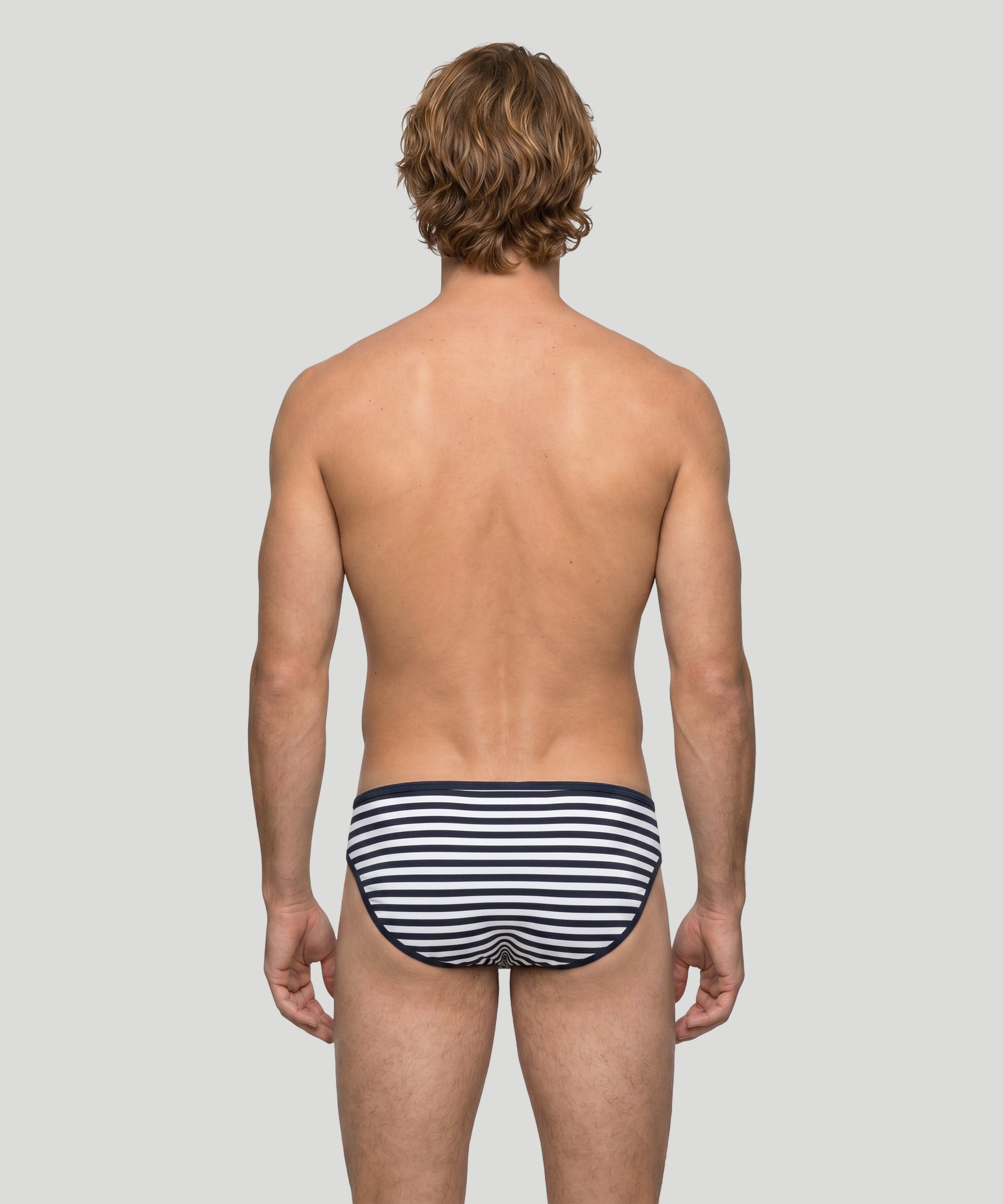 Slim Y-Front Briefs: Navy/White