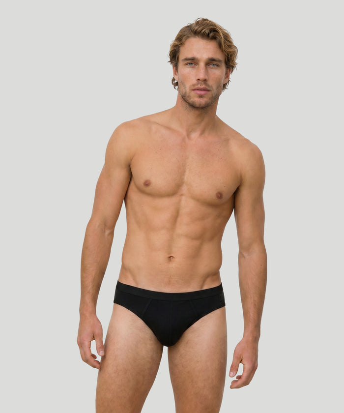 Slim Y-Front Briefs: Black
