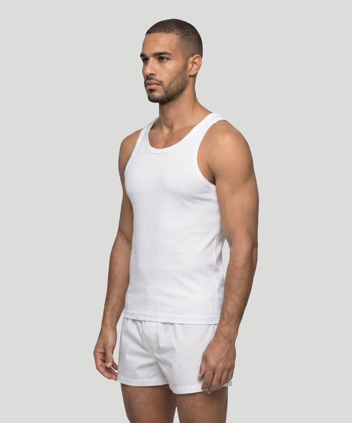 Ribbed Tank Top: White
