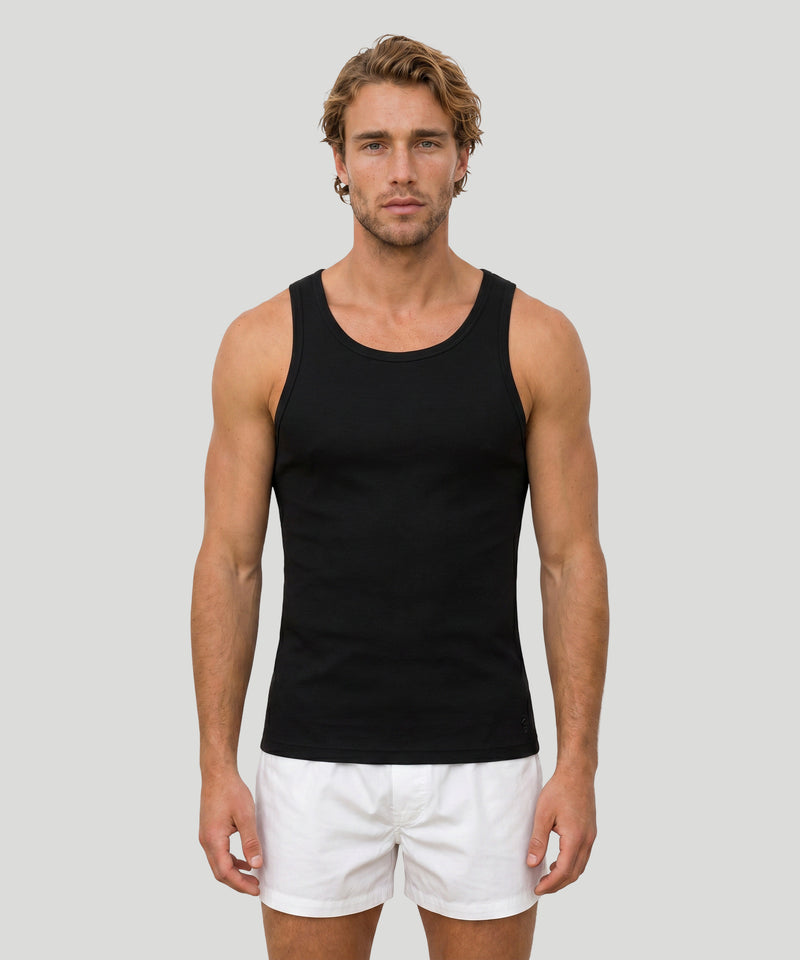 Ribbed Tank Top: Black