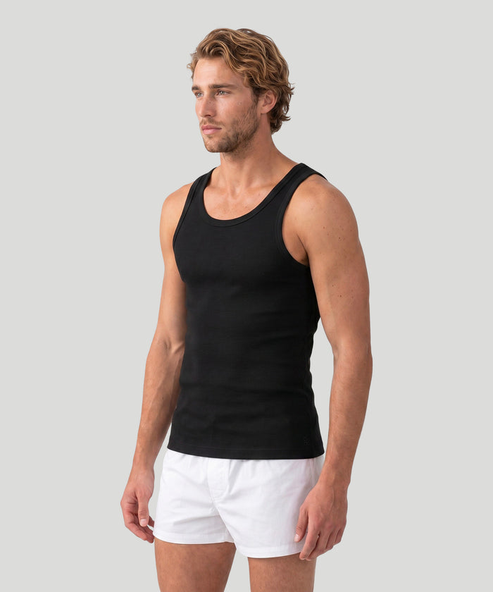 Ribbed Tank Top: Black