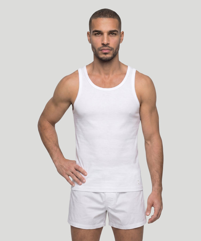 Ribbed Tank Top: White