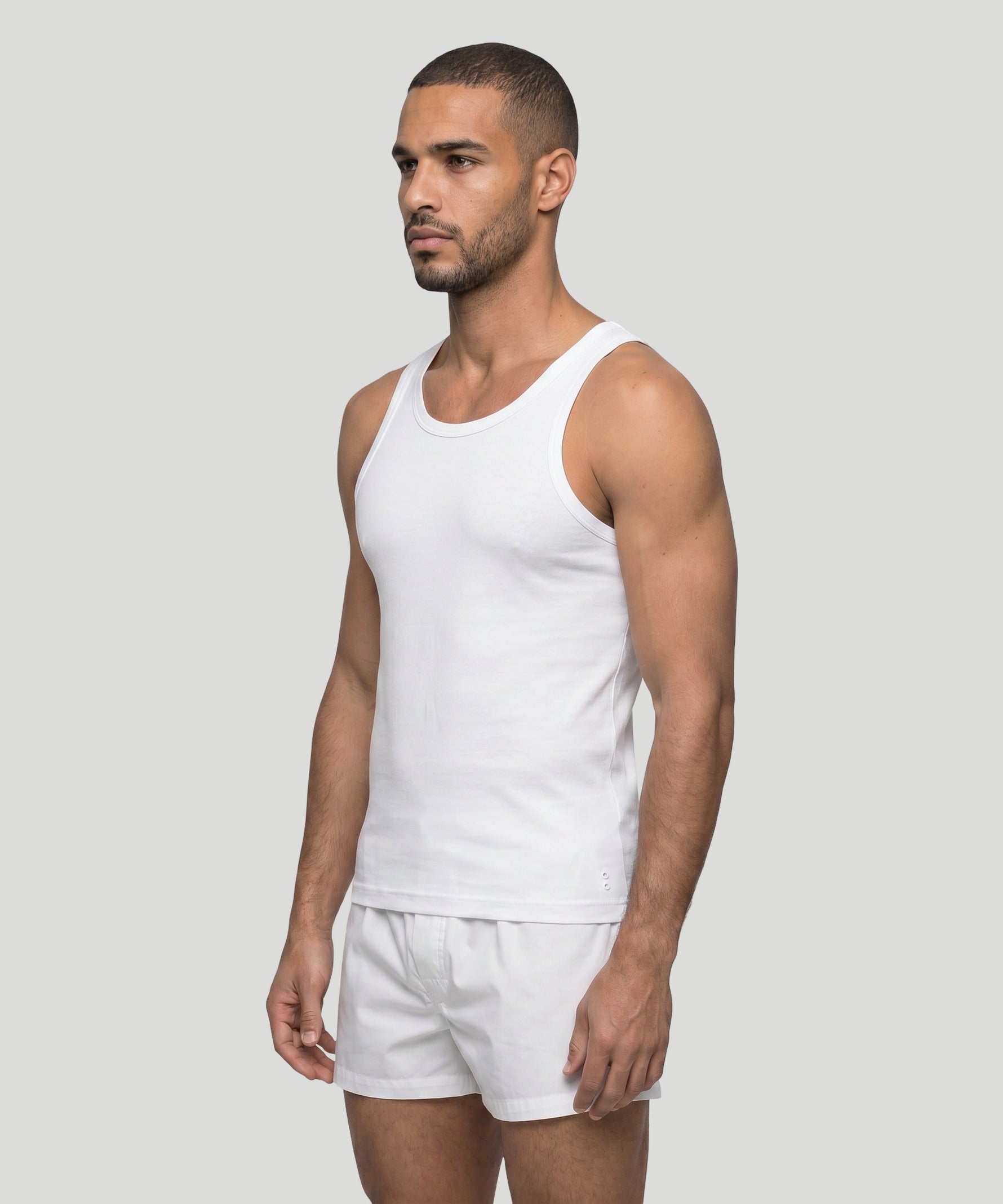 Ribbed Tank Top: White