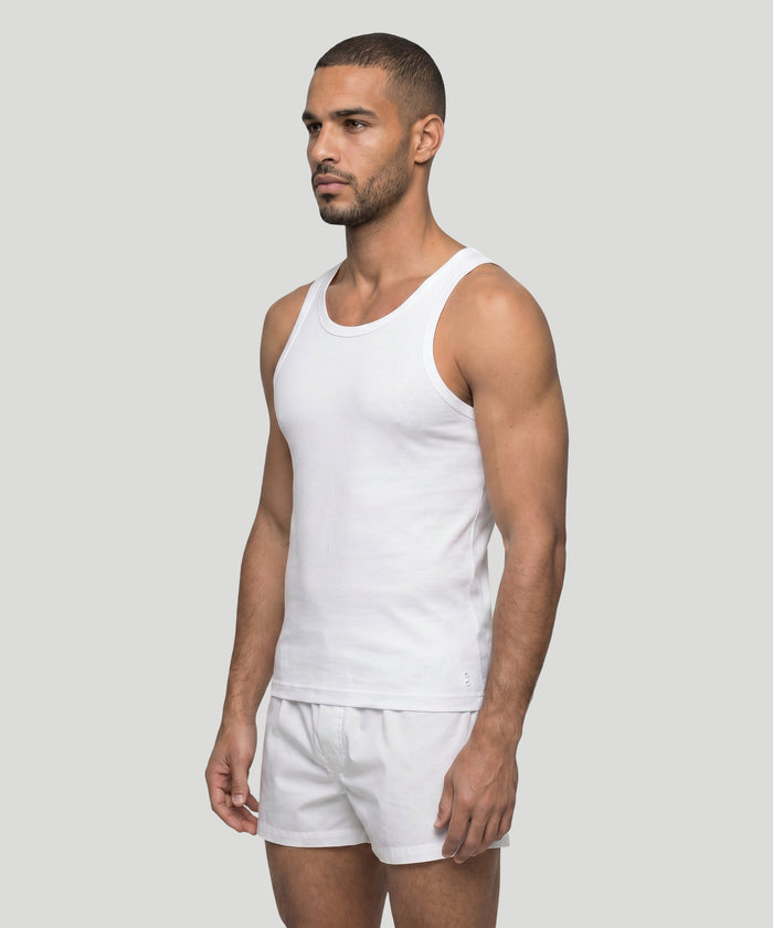 Ribbed Tank Top: White