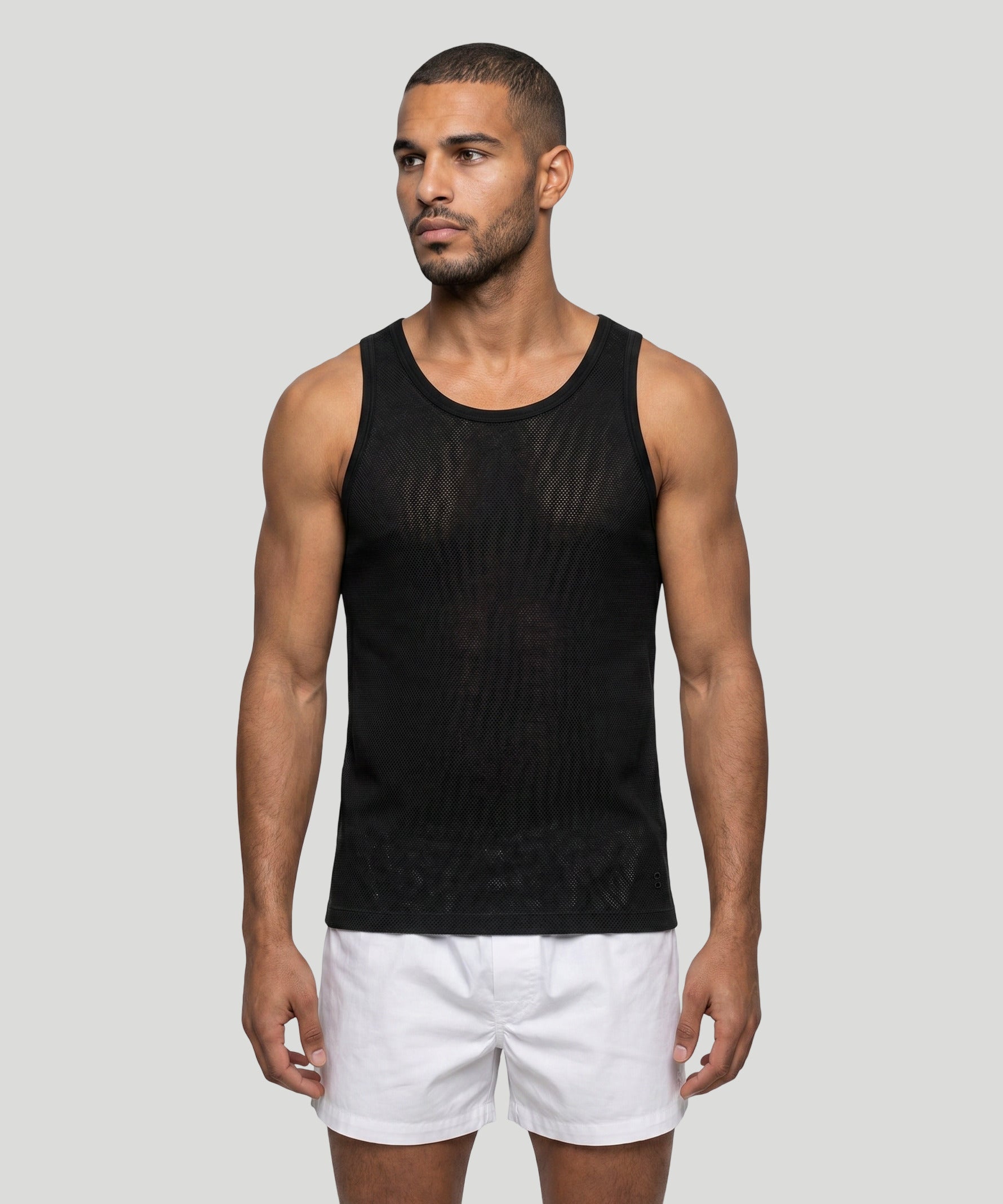 Mesh Tank Top: Black