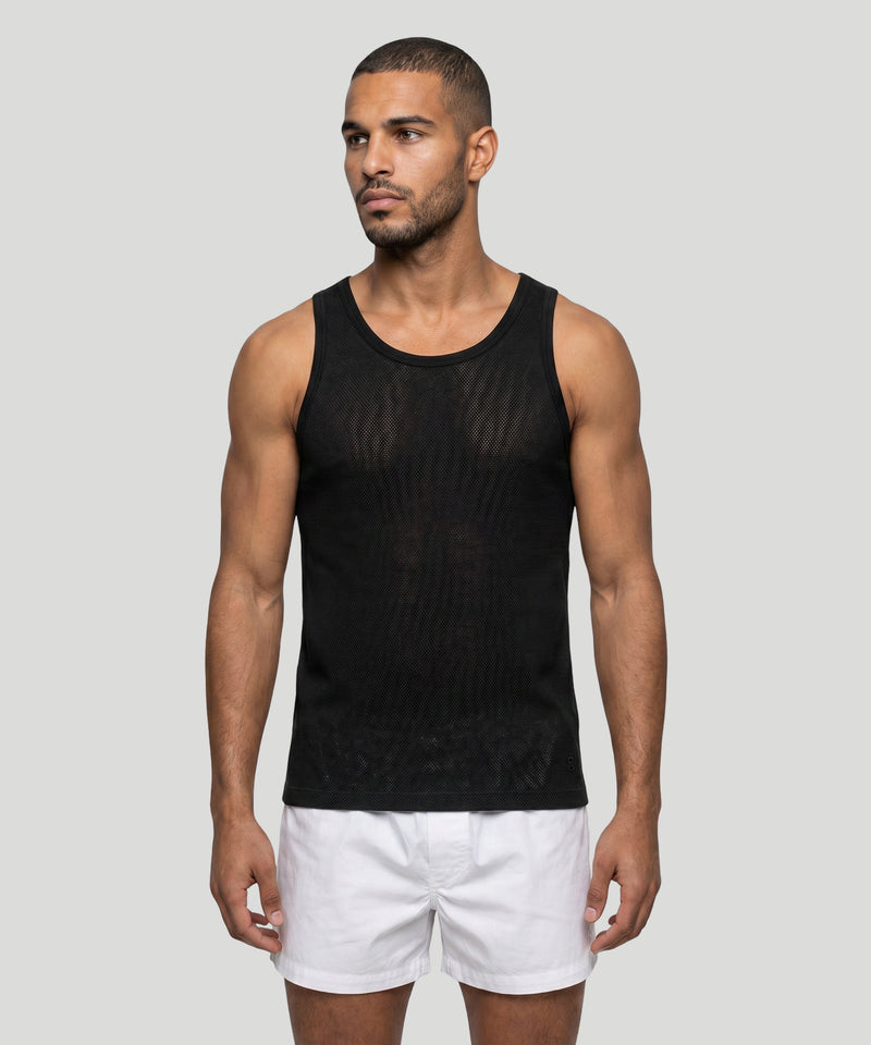Mesh Tank Top: Black