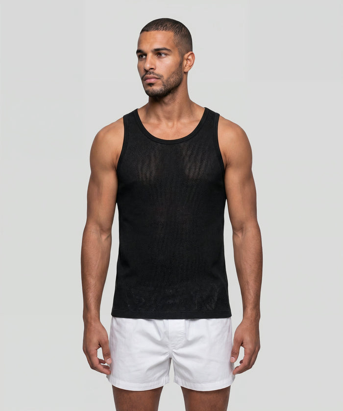 Mesh Tank Top: Black