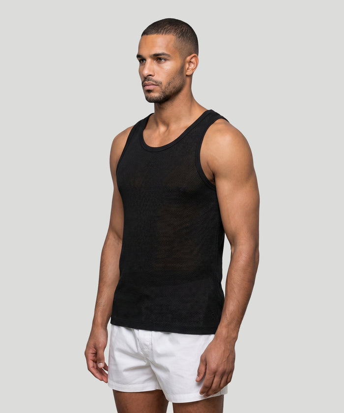 Mesh Tank Top: Black