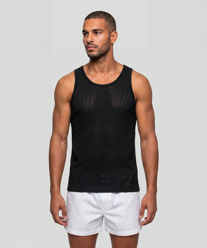Mesh Tank Top: Black