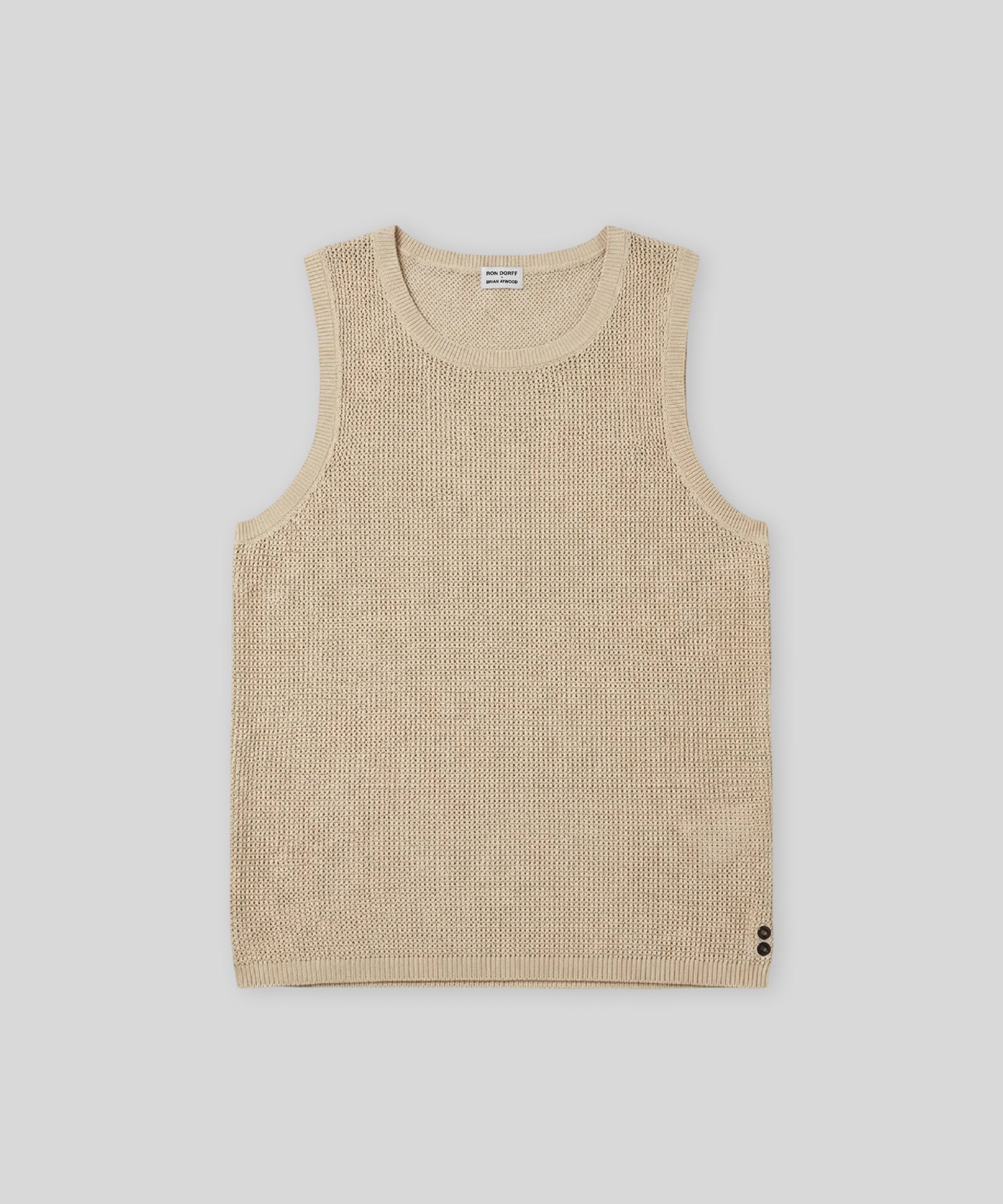 Organic Cotton Crochet Knit Tank Top: Natural