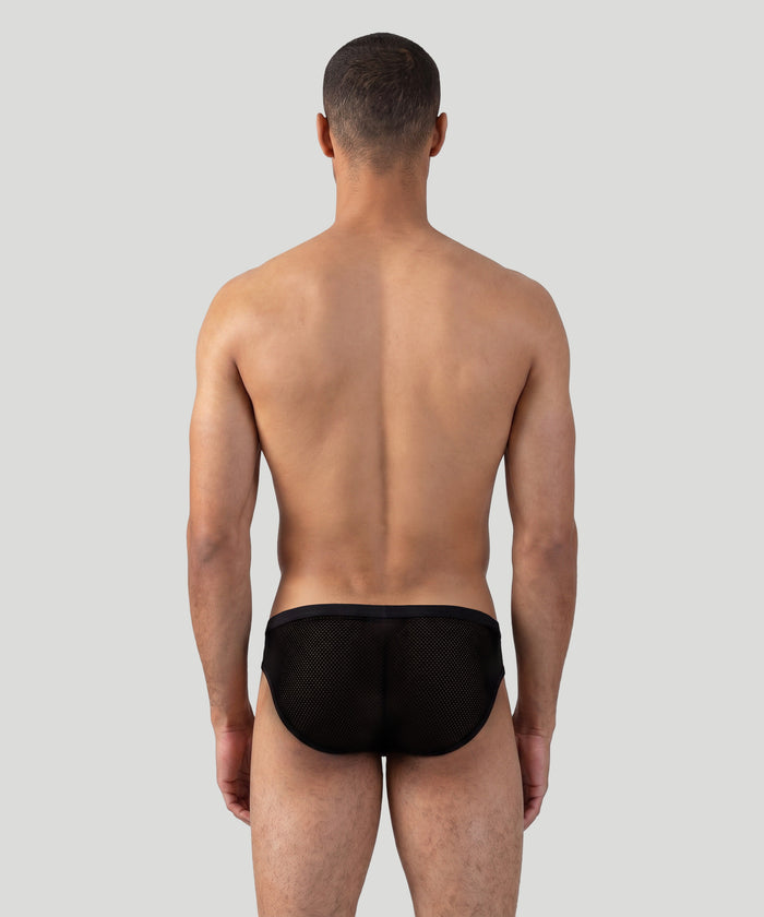 Mesh Y-Front Briefs: Black