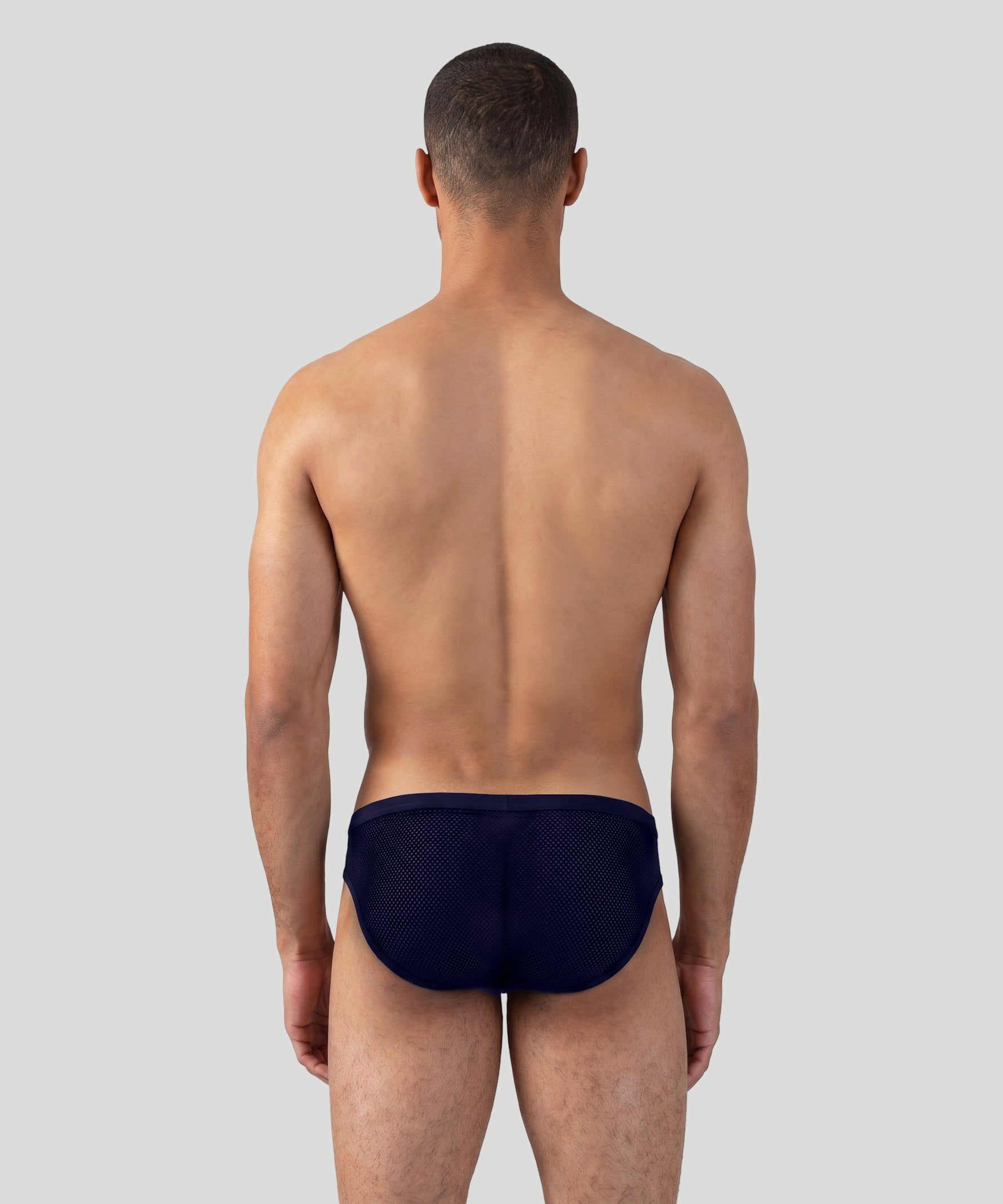Mesh Y-Front Briefs: Navy