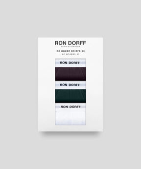RON DORFF Boxer Briefs Kit: White/Green Night/Deep Plum