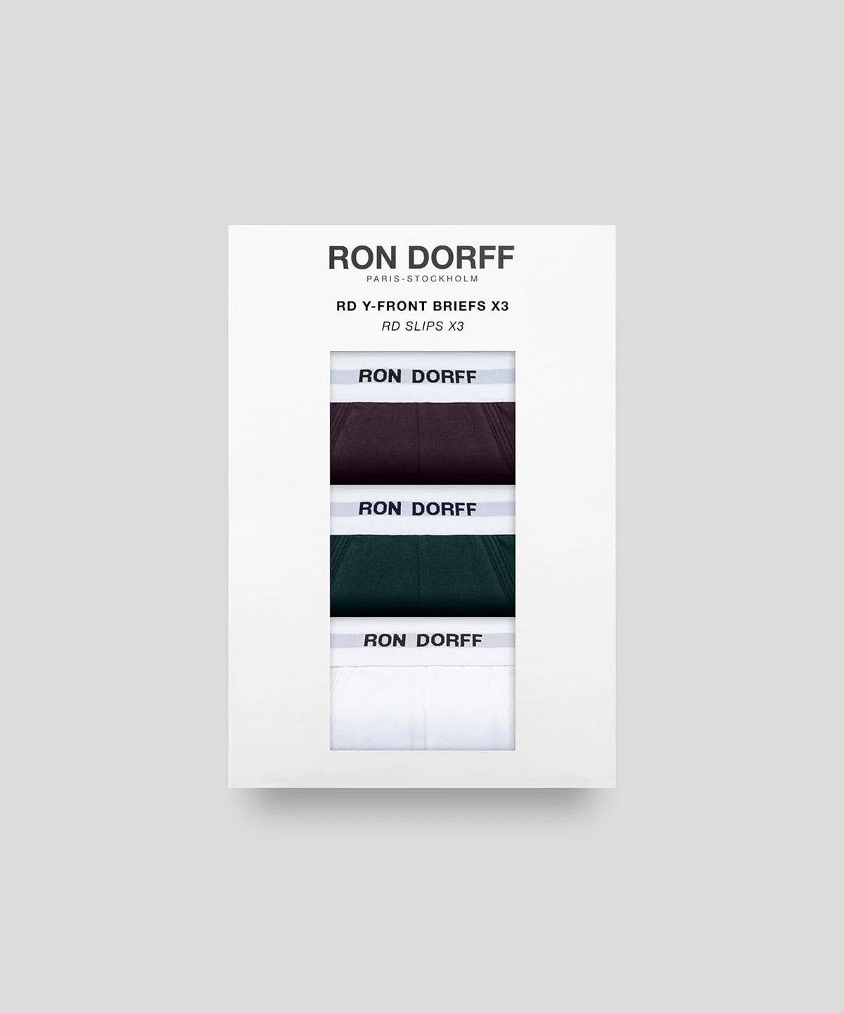 RON DORFF Y-Front Briefs Kit: White/Green Night/Deep Plum