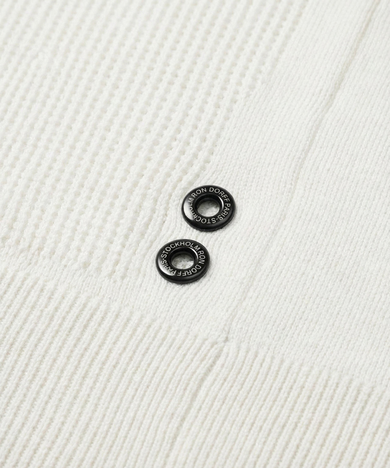 Knitted V Neck Polo: Off White