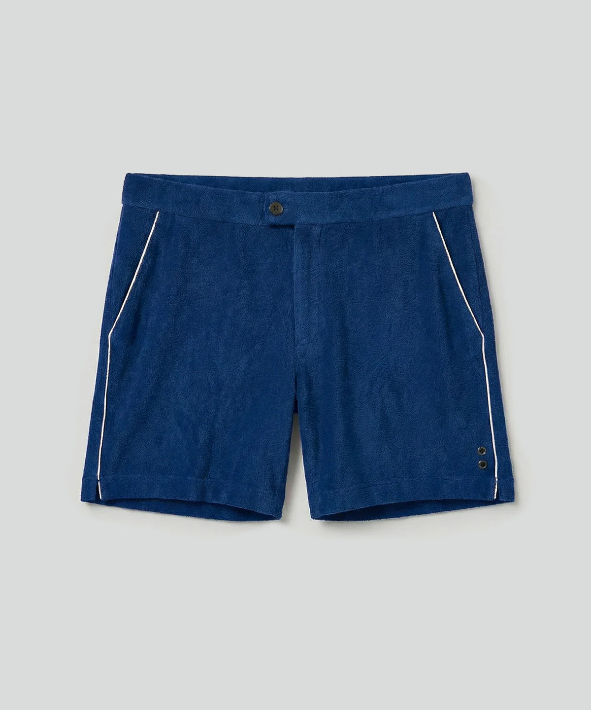 Cotton Terry Tennis Shorts w. Piping: Bleu