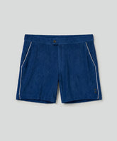 Cotton Terry Tennis Shorts w. Piping: Bleu