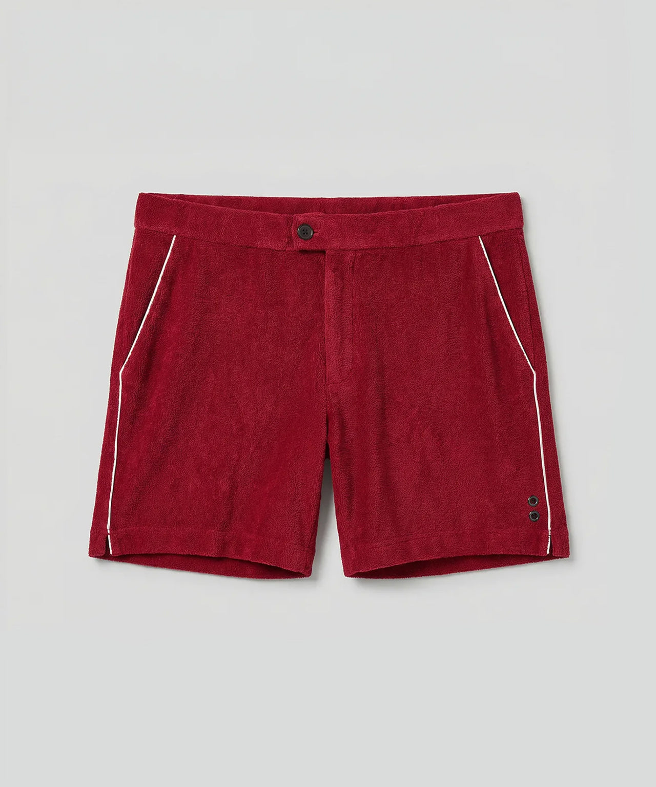 Cotton Terry Tennis Shorts w. Piping: Red