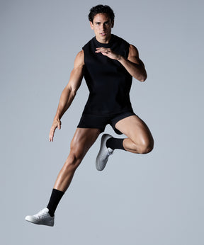 Light Cotton Sleeveless Sweatshirt: Black