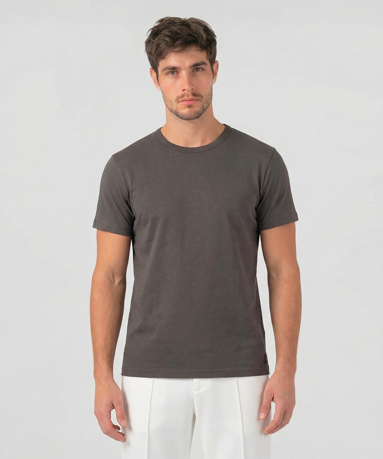 Crew Neck T-Shirt Eyelet Edition: Espresso