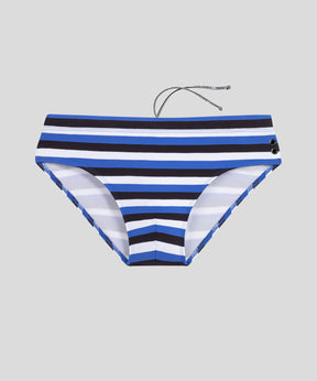 Swim Briefs Tricolor Stripes: Greek Blue / White