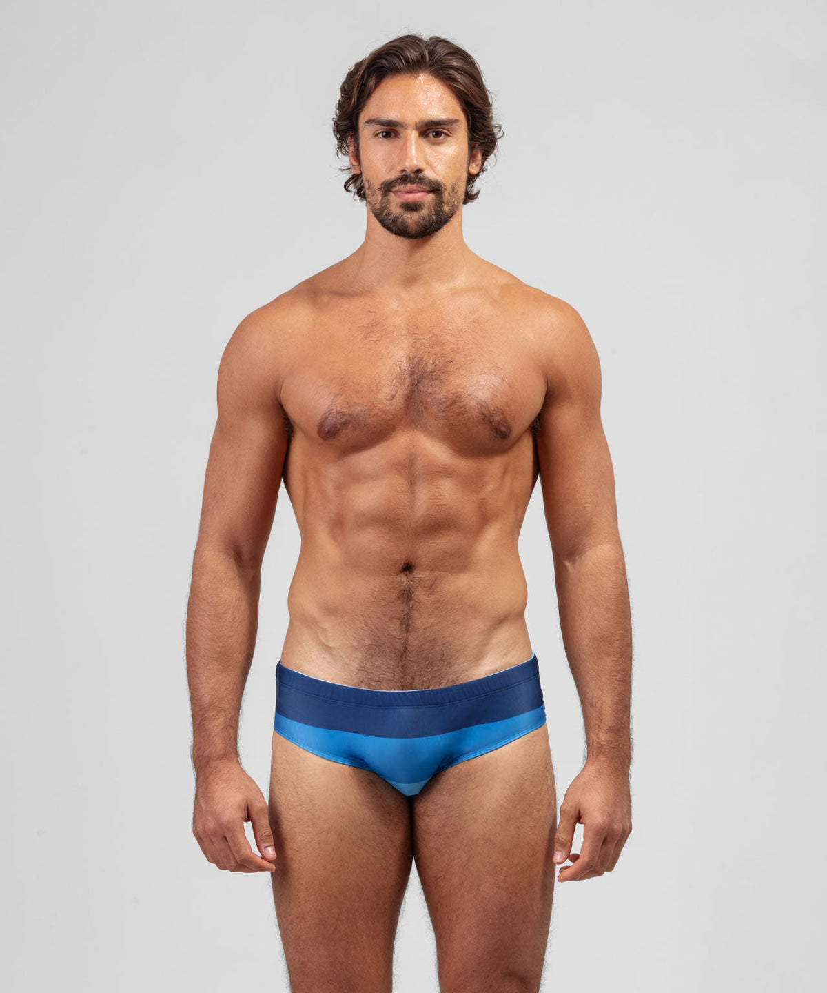 Swim Briefs Big Stripes: Navy