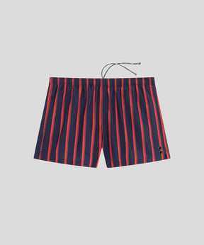Swim Shorts Retro Stripes: Amalfi Red / Navy