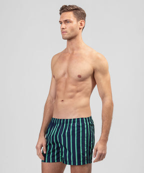 Swim Shorts Retro Stripes: Pistachio Green / Navy