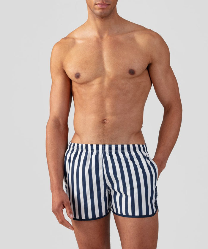 Marathon Swim Shorts Vertical Stripes: Navy/White