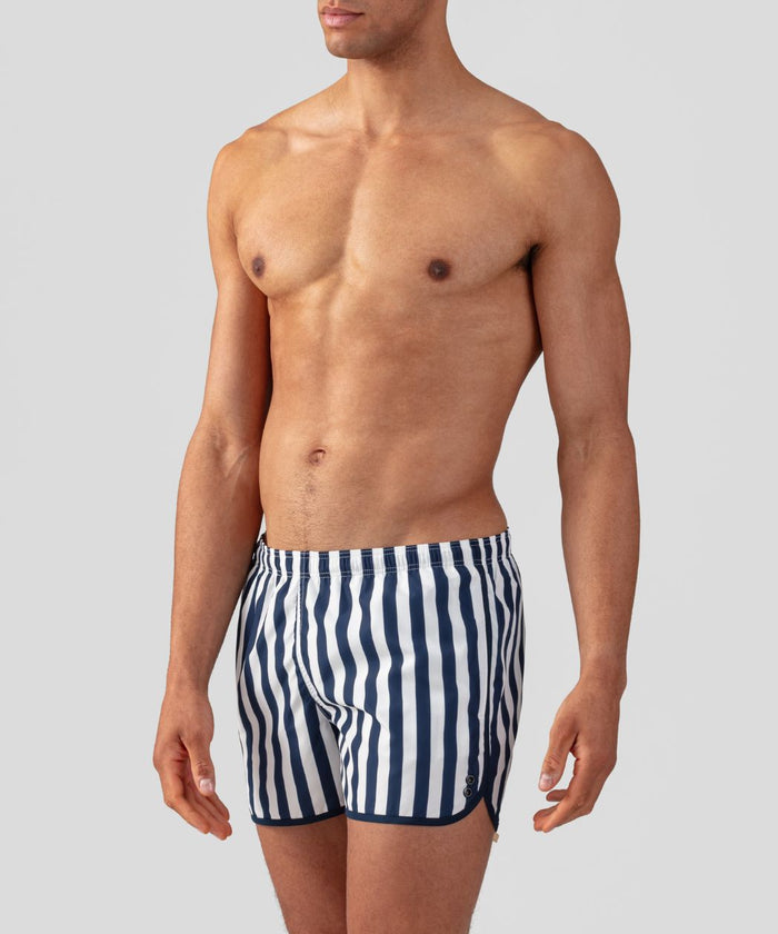 Marathon Swim Shorts Vertical Stripes: Navy/White