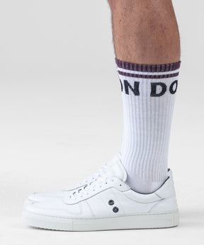 Sports Socks RD w. Stripes: Deep Plum