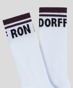 Sports Socks RD w. Stripes: Deep Plum