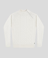 Wool Cashmere Telemark Sweater w Zip: Off White