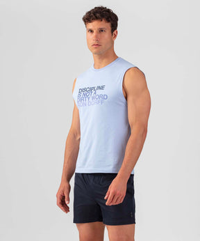 Organic Cotton Sleeveless T-Shirt "DISCIPLINE": Cloudy Bay