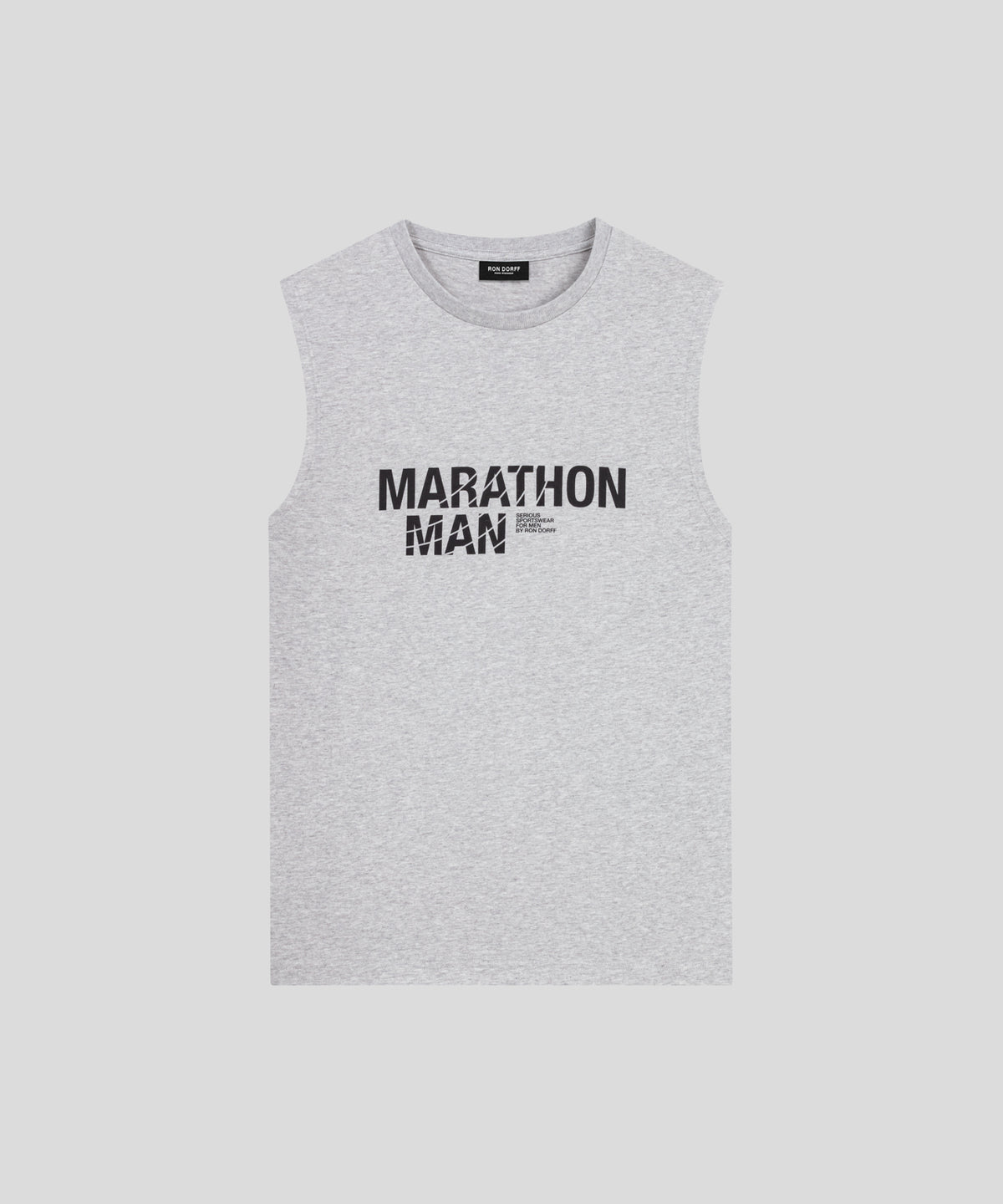 Organic Cotton Sleeveless T-Shirt "MARATHON MAN": Heather Grey