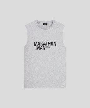 Organic Cotton Sleeveless T-Shirt MARATHON MAN: Heather Grey