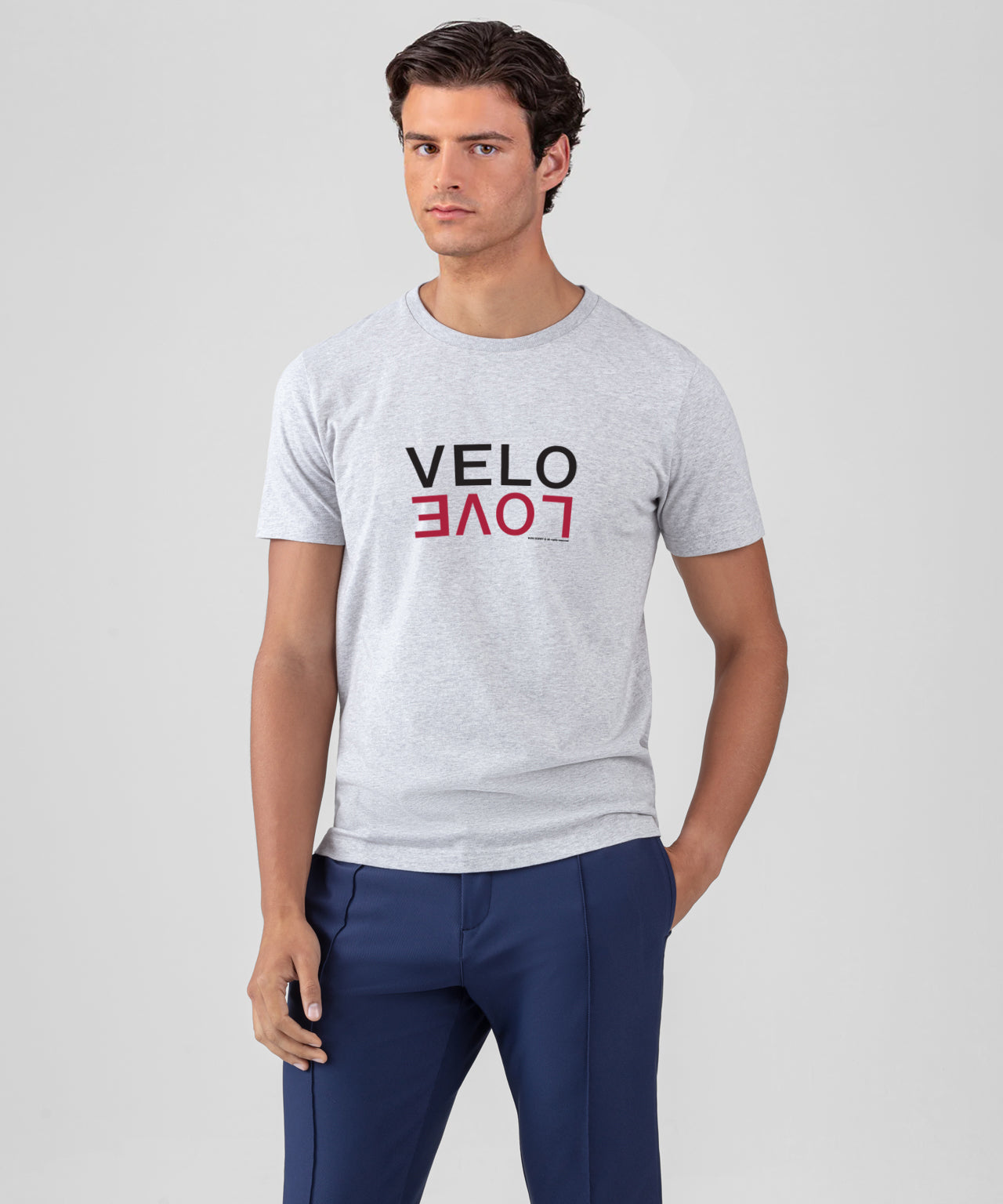 Organic Cotton T-Shirt "VELO LOVE": Grey Melange