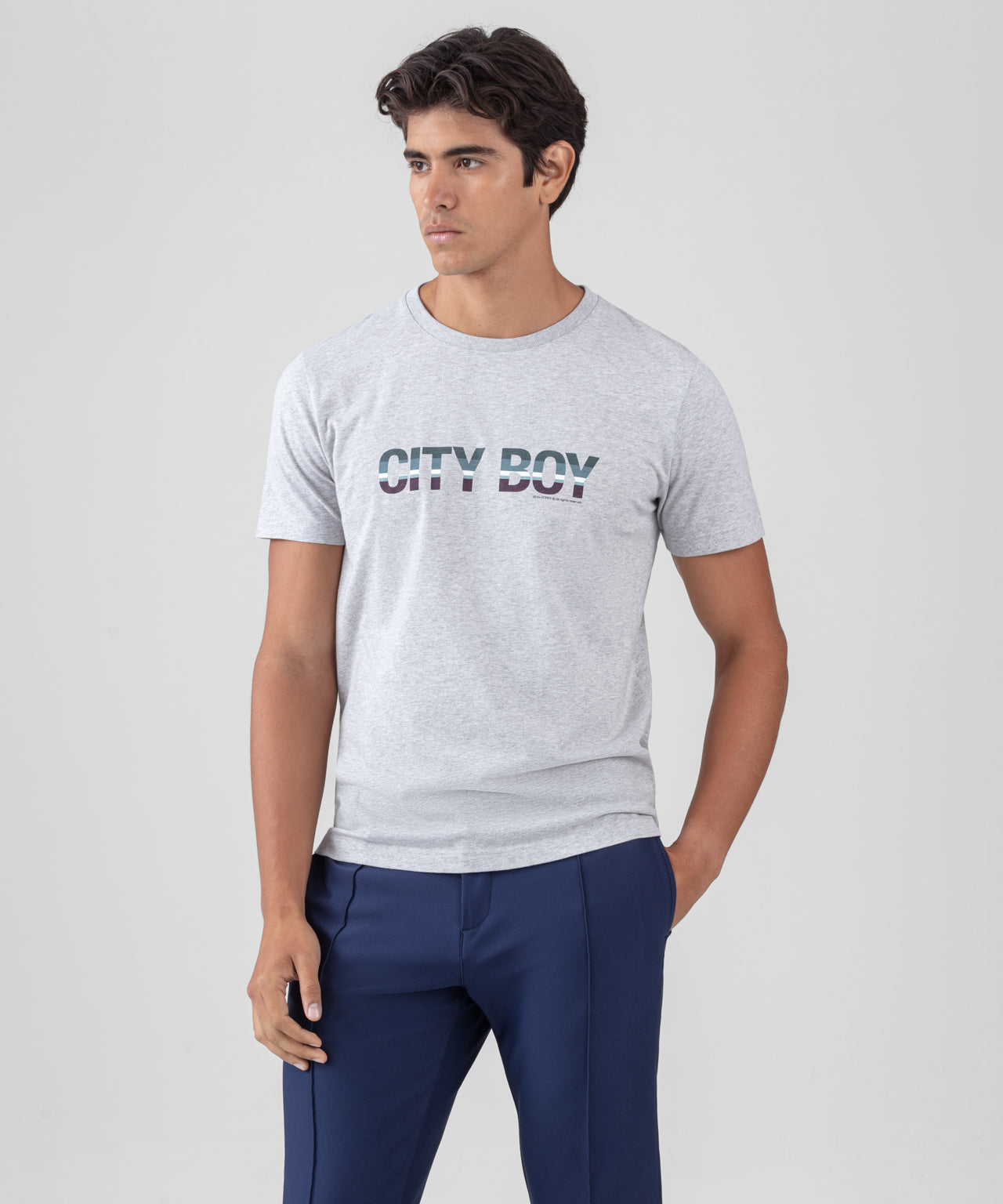 Organic Cotton T-Shirt "CITY BOY": Heather Grey