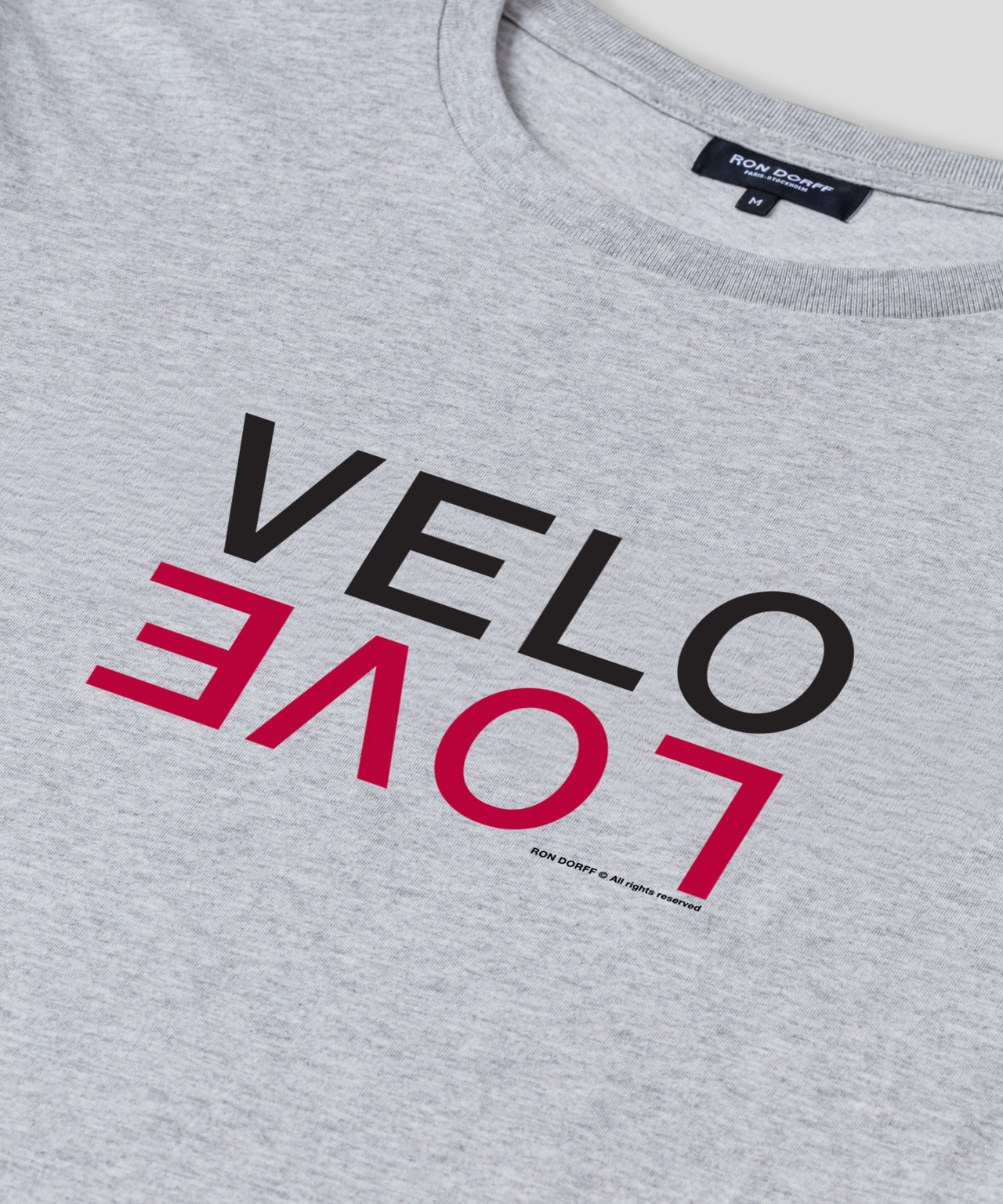 Organic Cotton T-Shirt "VELO LOVE": Grey Melange