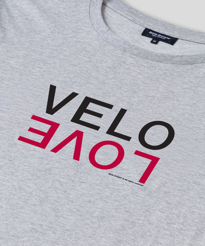 Organic Cotton T-Shirt "VELO LOVE": Grey Melange